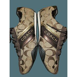 Coach Jayme Signature Canvas Suede Lace Up Oxford Sneaker Women Size 7M